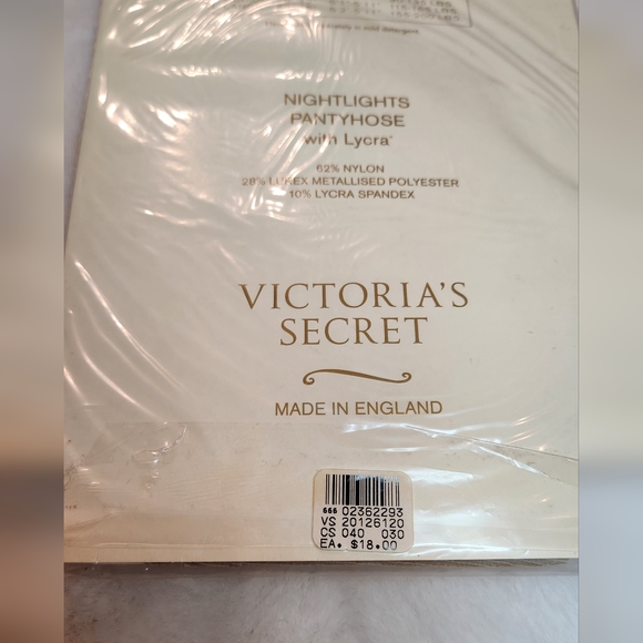 Victoria's Secret Couture Collection Nightlights Pantyhose Gold Metallic Size S - Picture 10 of 10